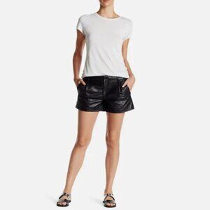 Leather Shorts, Black, Belt loops, Vince 6
